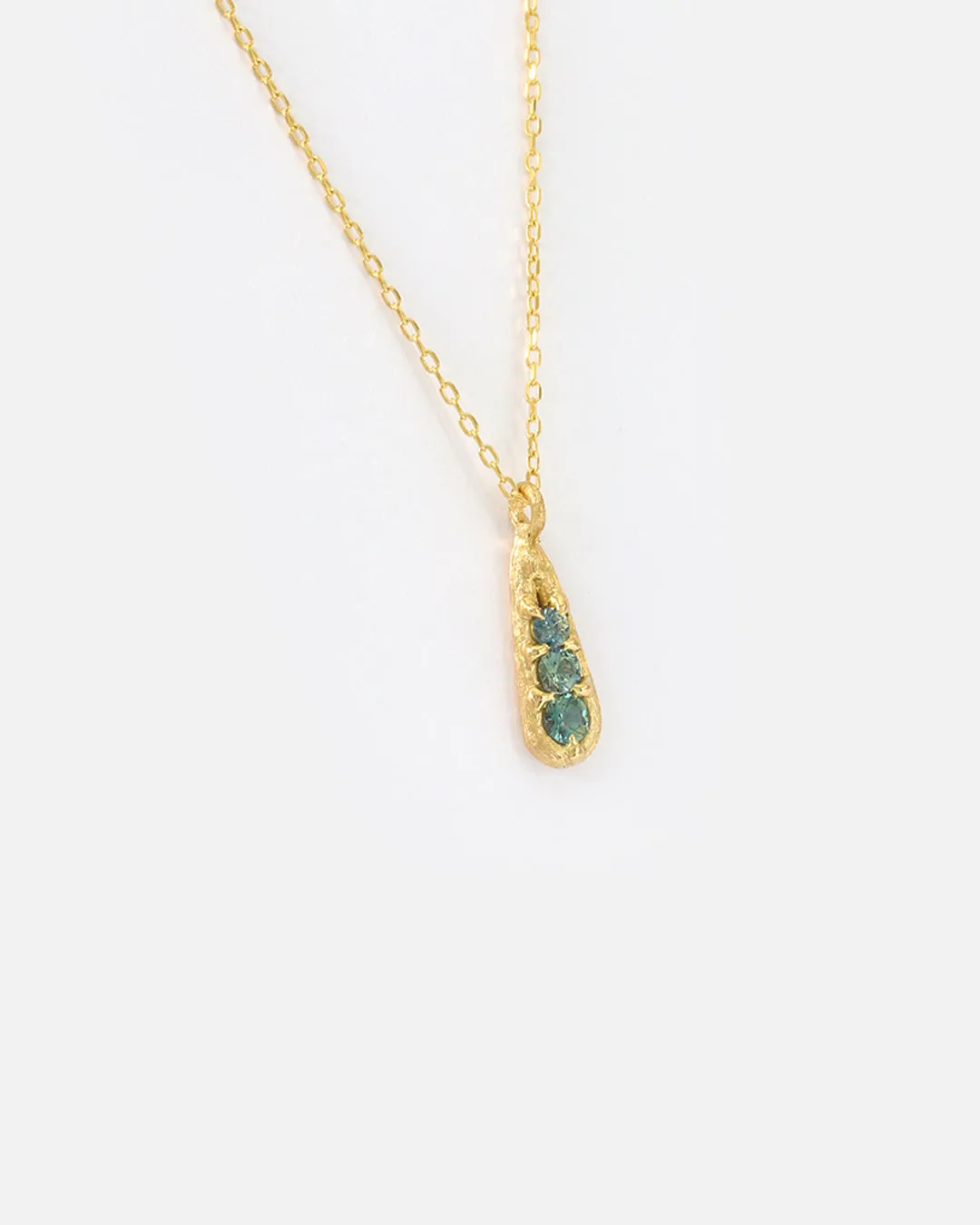 Silk / Blue Green Sapphire Pendant