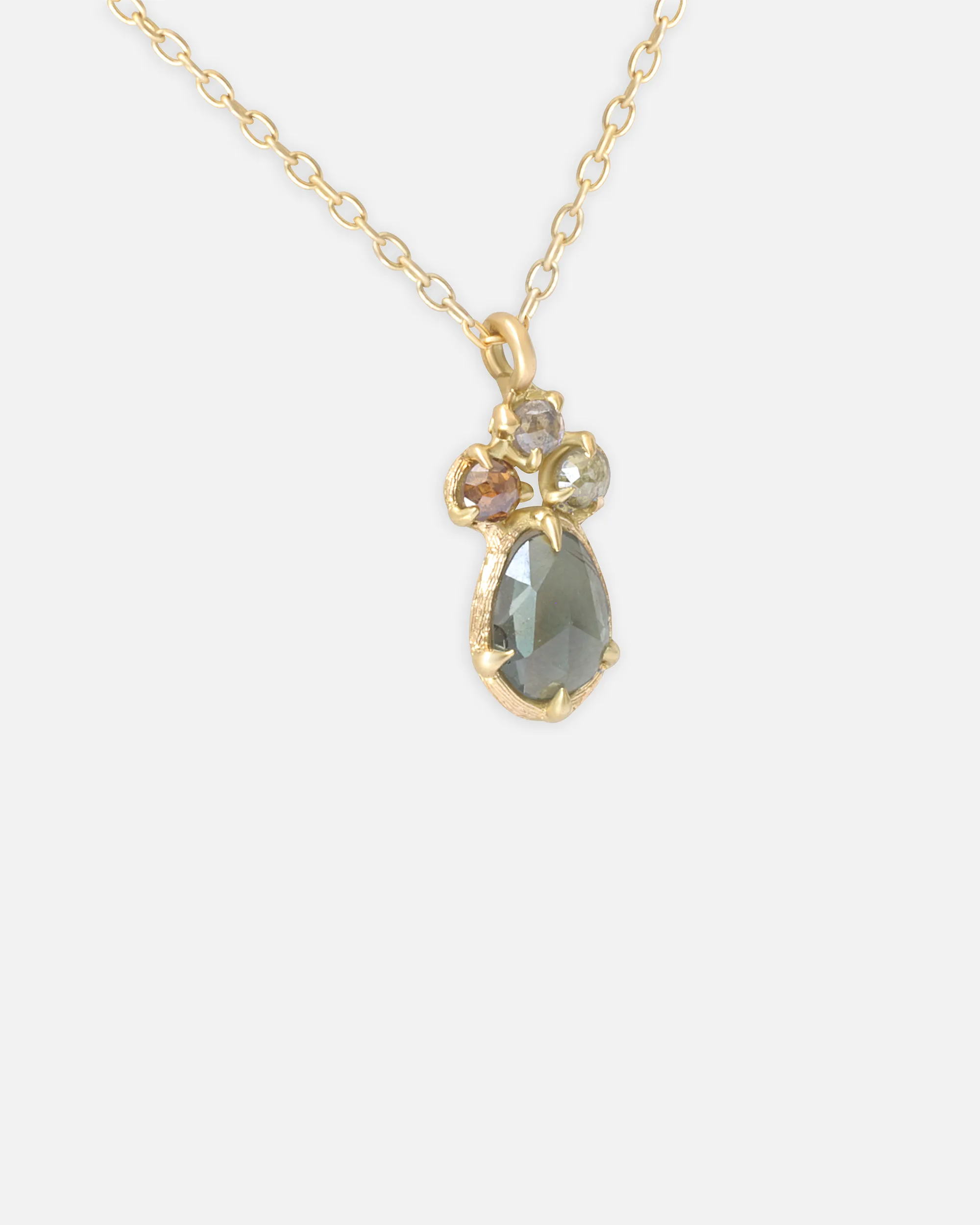 Silk / Grey and Orange Sapphire Pendant