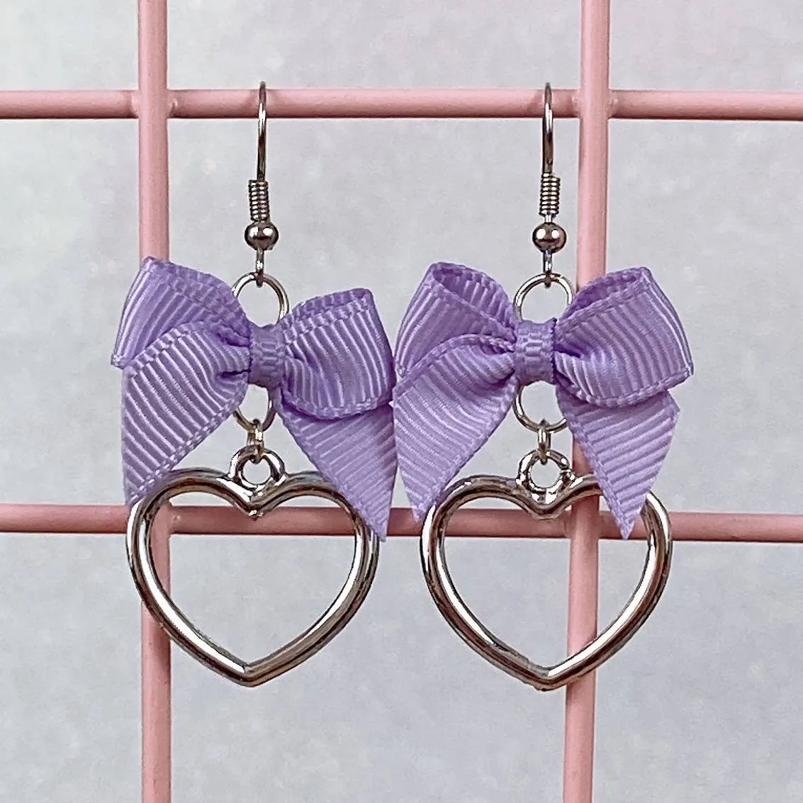Silver Heart Earrings (6 Colors)