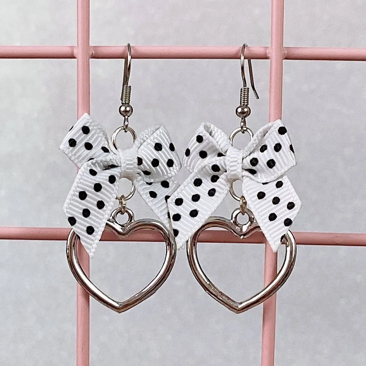 Silver Heart Earrings (6 Colors)