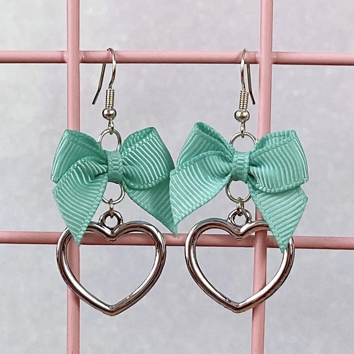 Silver Heart Earrings (6 Colors)