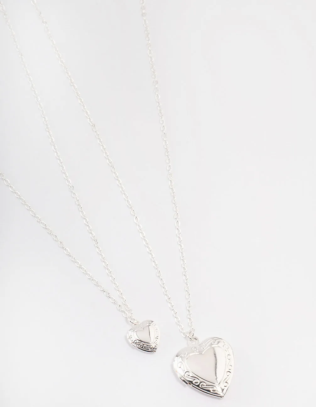 Silver Plated Heart Locket Necklace Pack