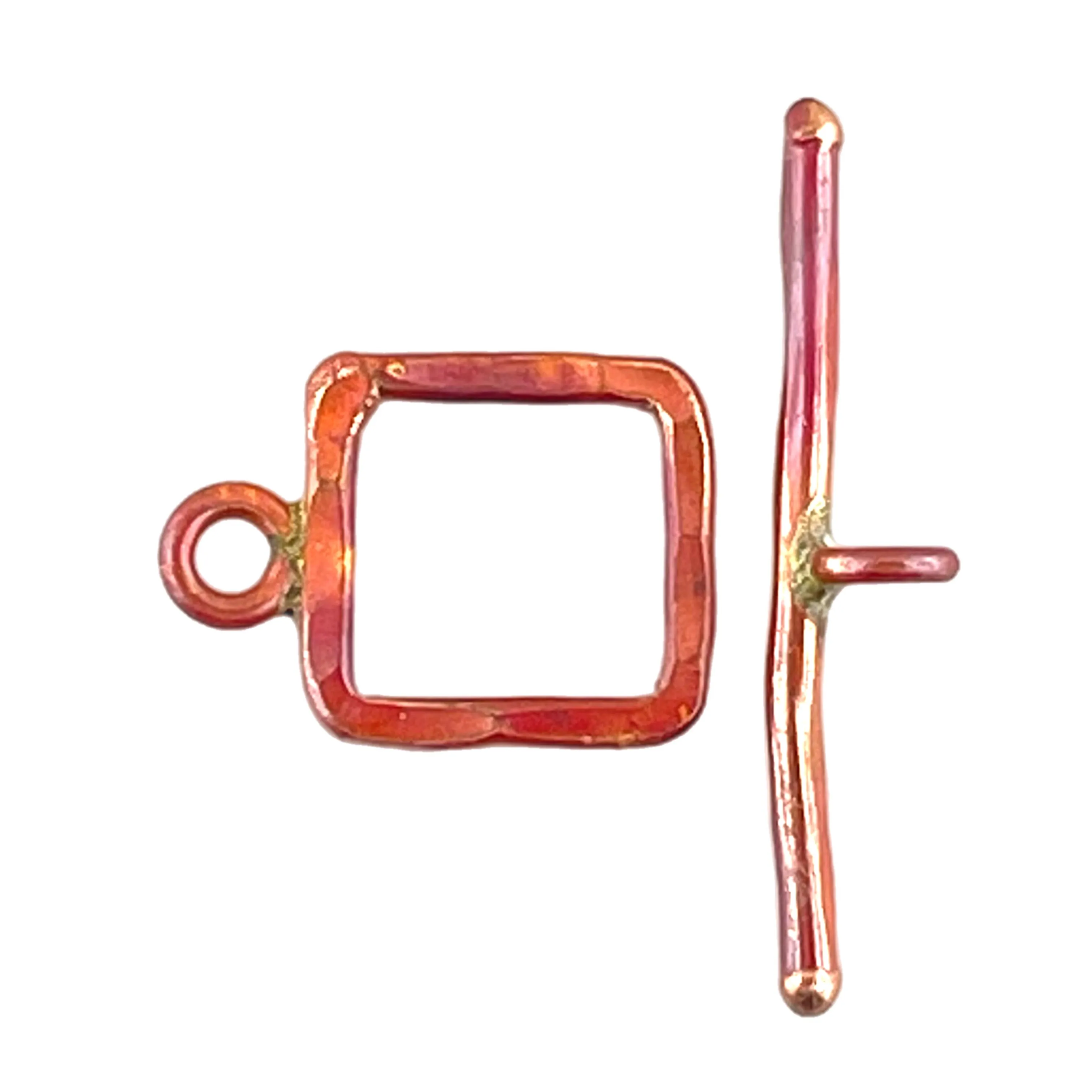 Small Square Hammered Toggle Clasp