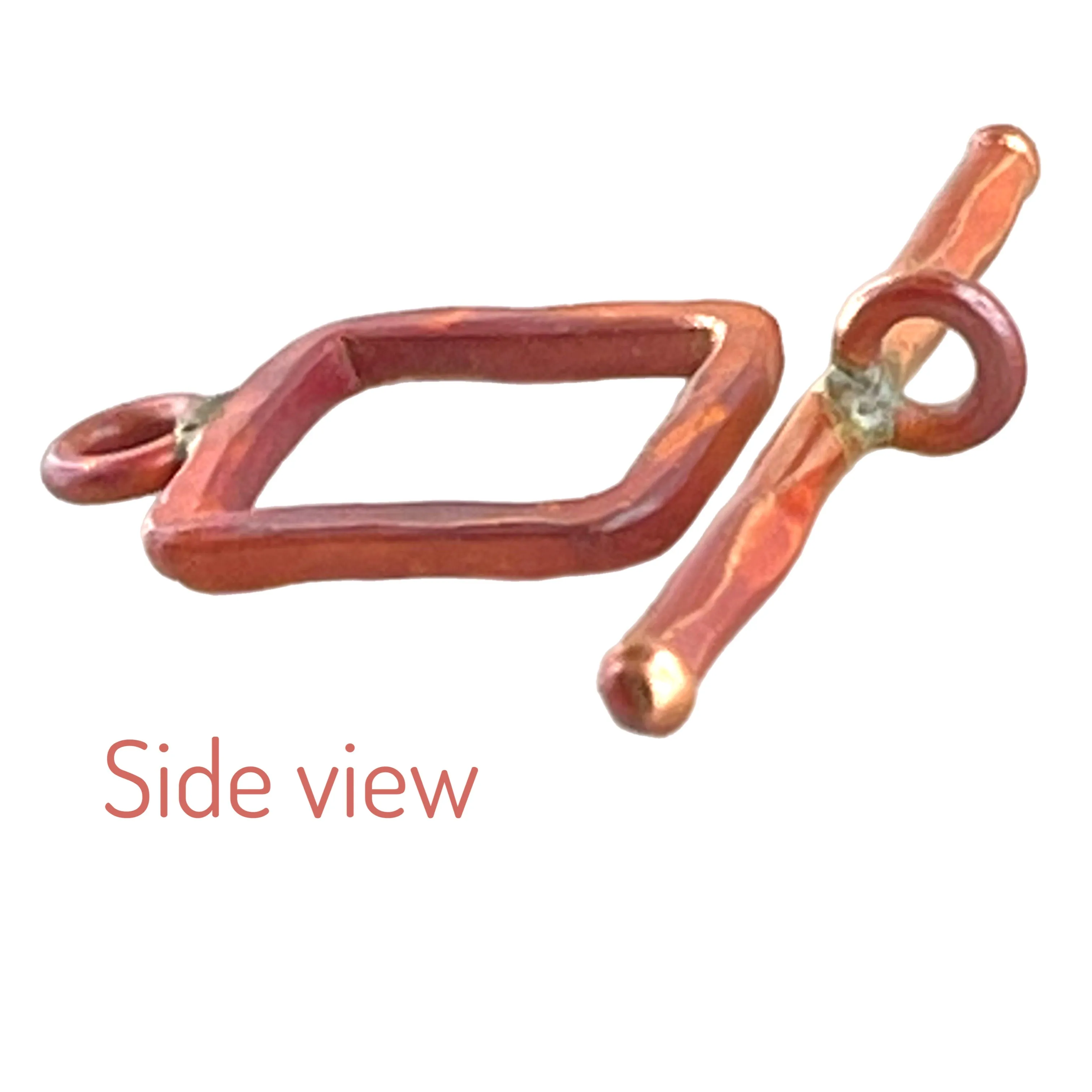 Small Square Hammered Toggle Clasp