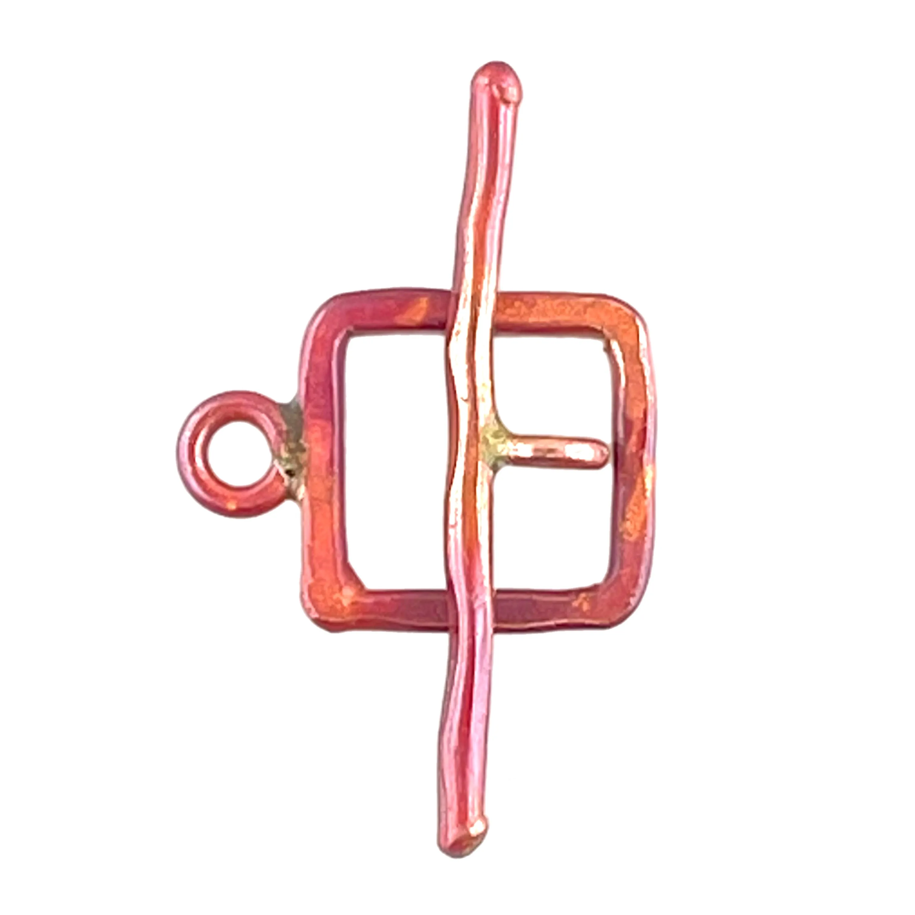 Small Square Hammered Toggle Clasp
