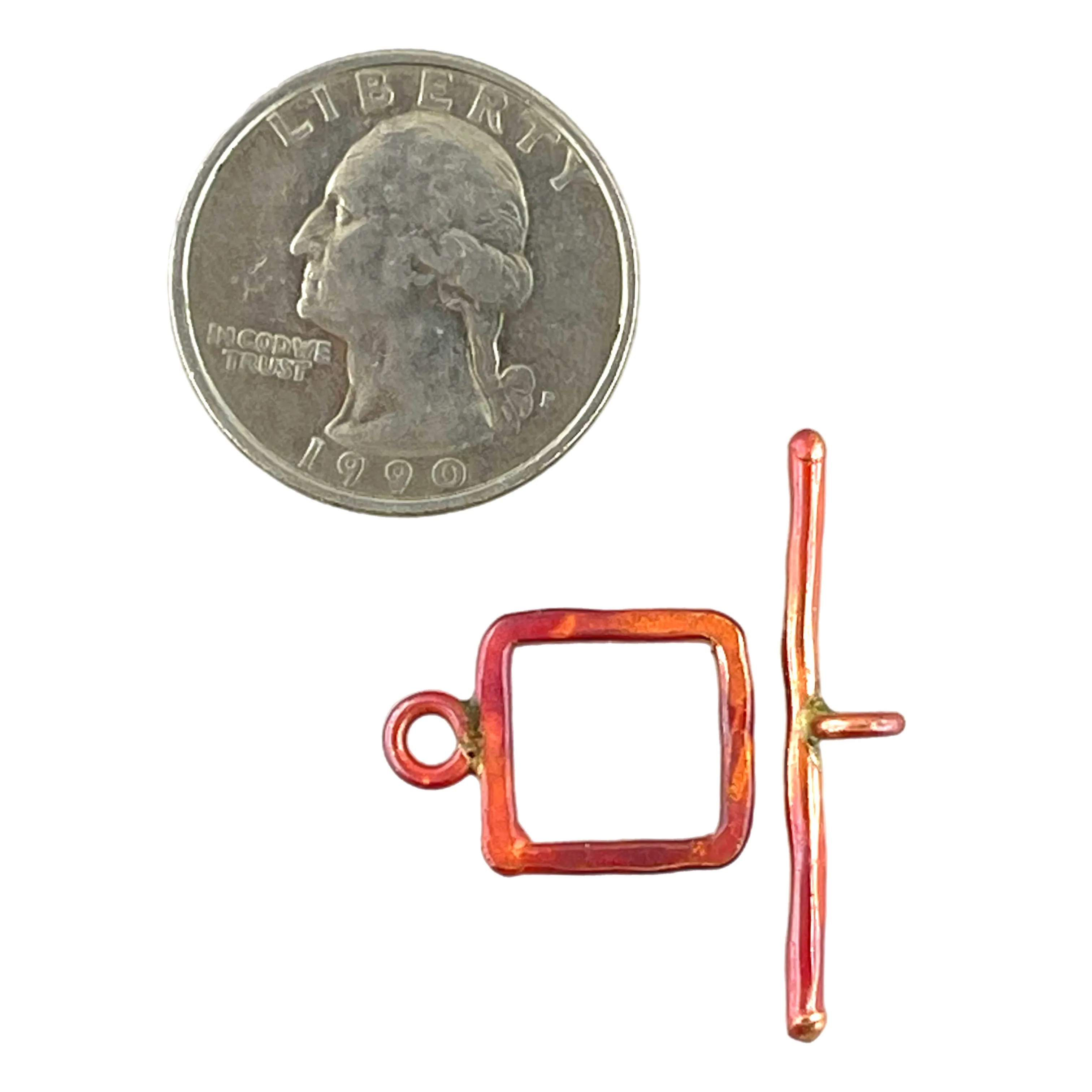 Small Square Hammered Toggle Clasp