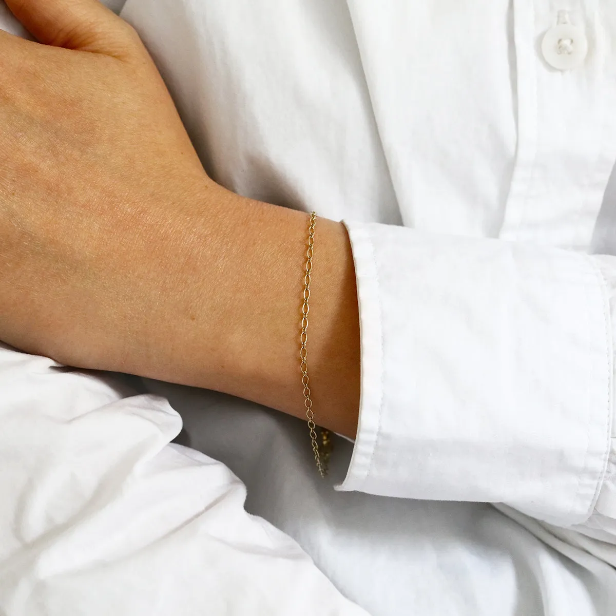 Soleil Collection 2mm Oval Trace Bracelet | 9K Yellow Gold