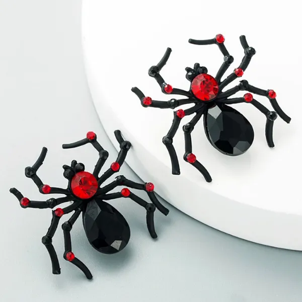 Sparkling Rhinestone Spider Earrings