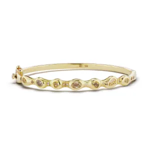 Stepping Stone Hinged Bangle Bracelet
