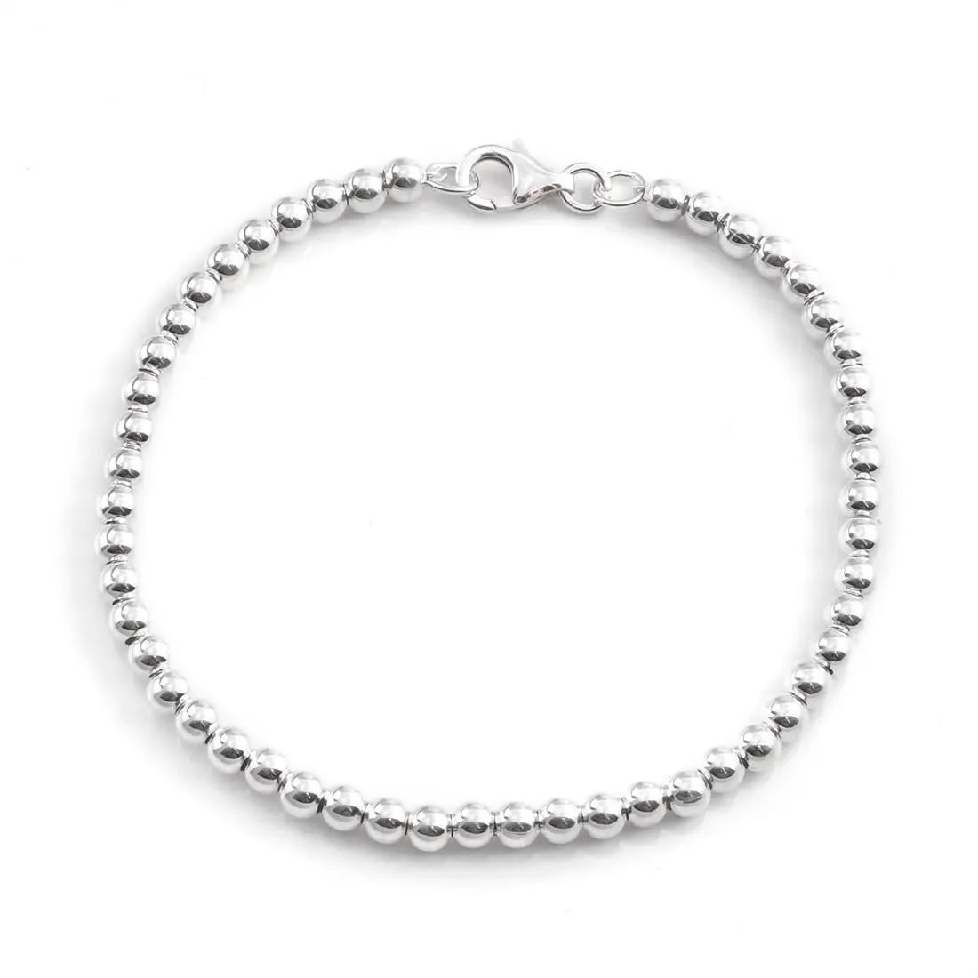 Sterling Silver 4mm Ball Bead Bracelet - Stackable Design