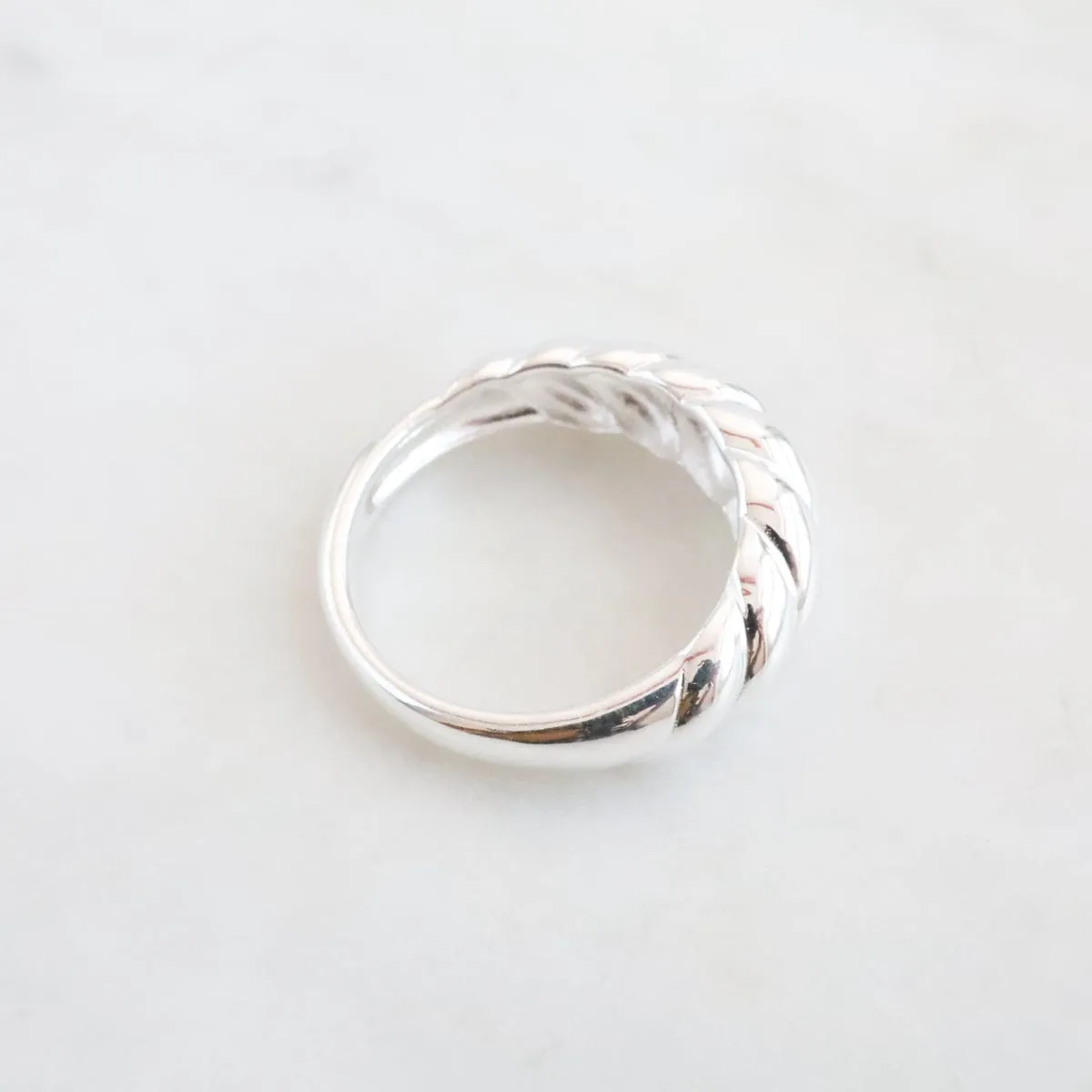 Sterling Silver Dome Twist Ring