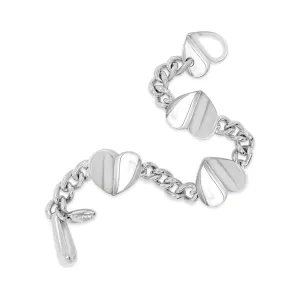 Sterling Silver Hearts Bracelet | Sanguine Three Hearts Rock And Roll Bracelet
