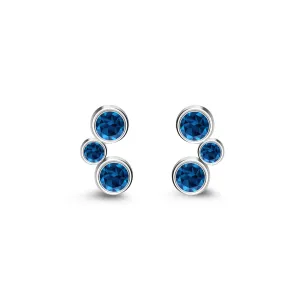Sterling Silver London Blue Topaz Bubble Stud Earrings