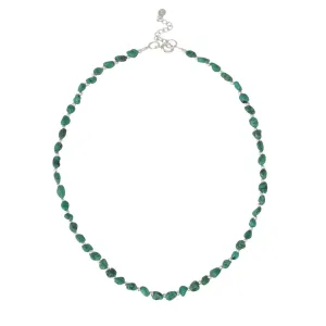 Sterling Silver Raw Turquoise Gemstone Bead Strand Beaded Necklace