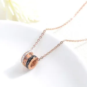 Stylish Triple Roda with Diamonelle Women Rose Gold Layered Necklace