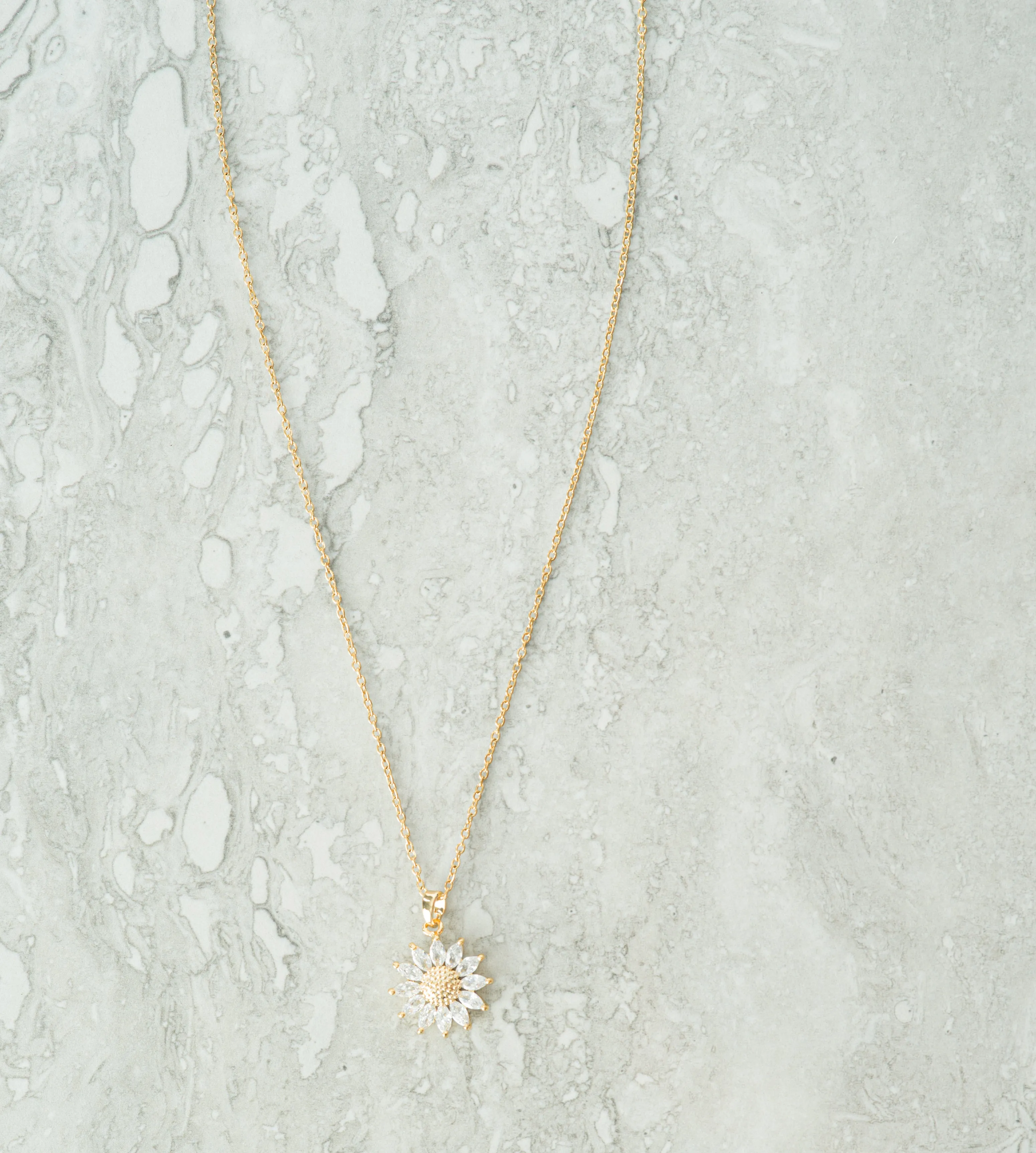 Sunflower gold necklace
