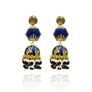 Taran Meenakari Stone Earrings