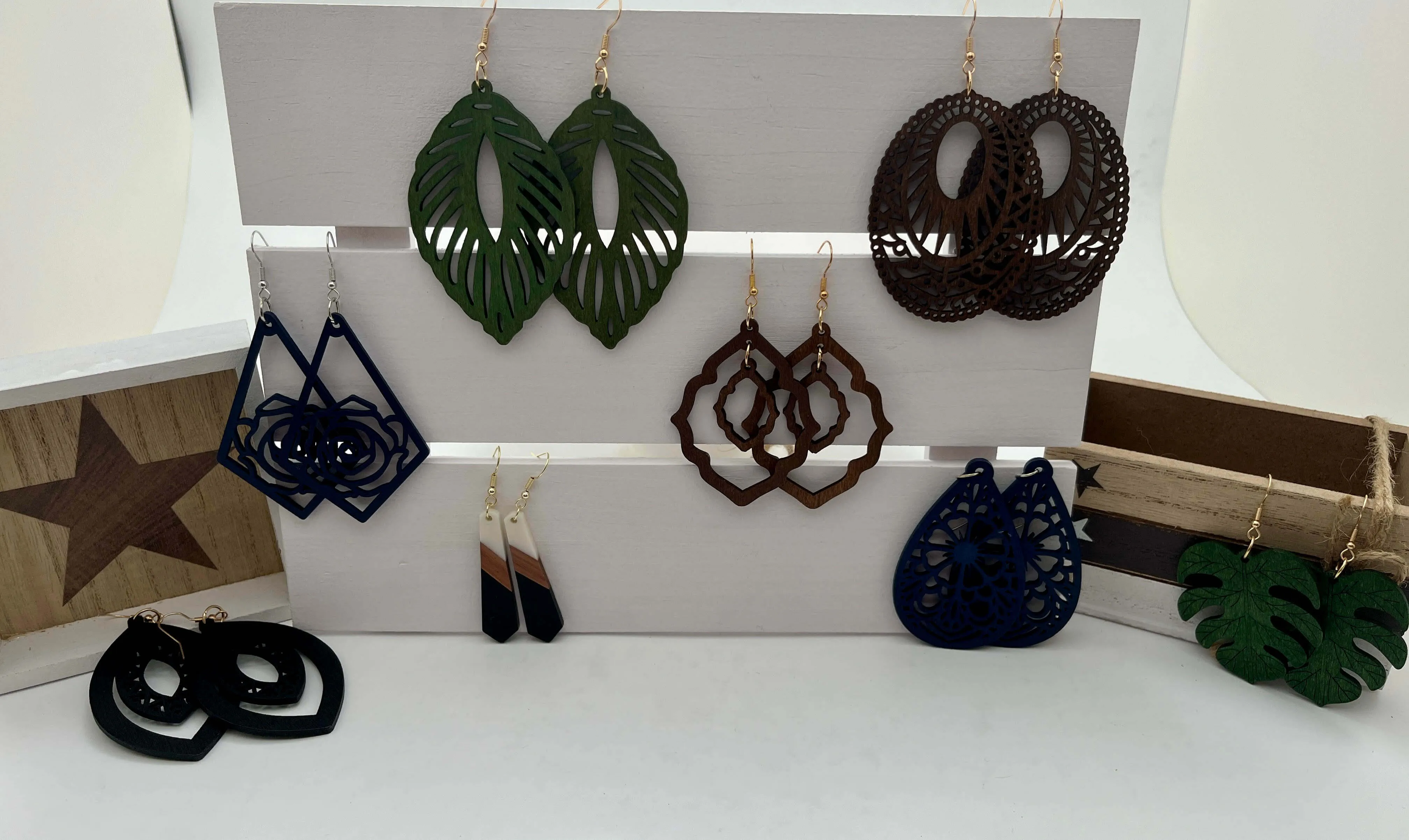 The Wooden Collection-Blue Teardrop