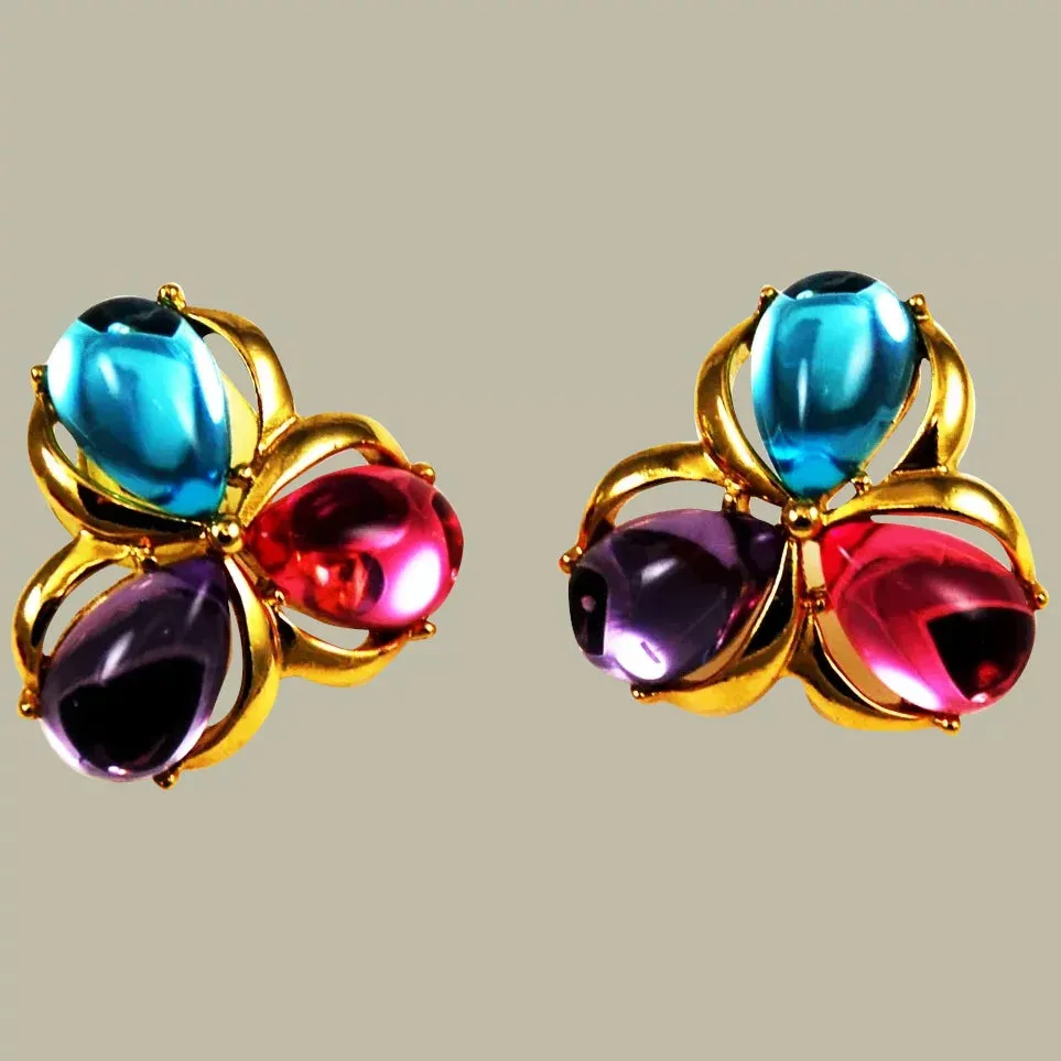 Trifari Jelly Belly Vintage Earrings