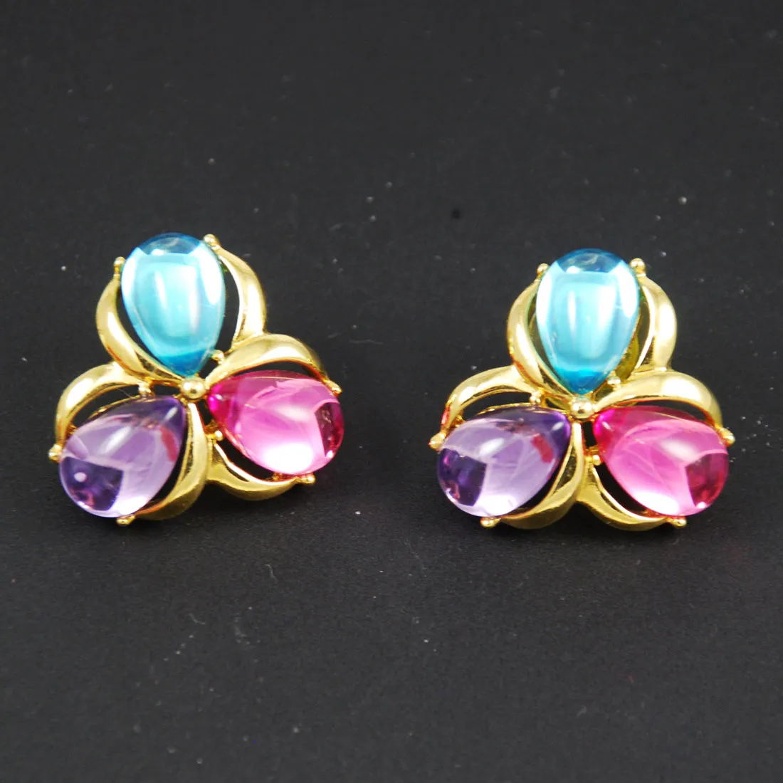 Trifari Jelly Belly Vintage Earrings