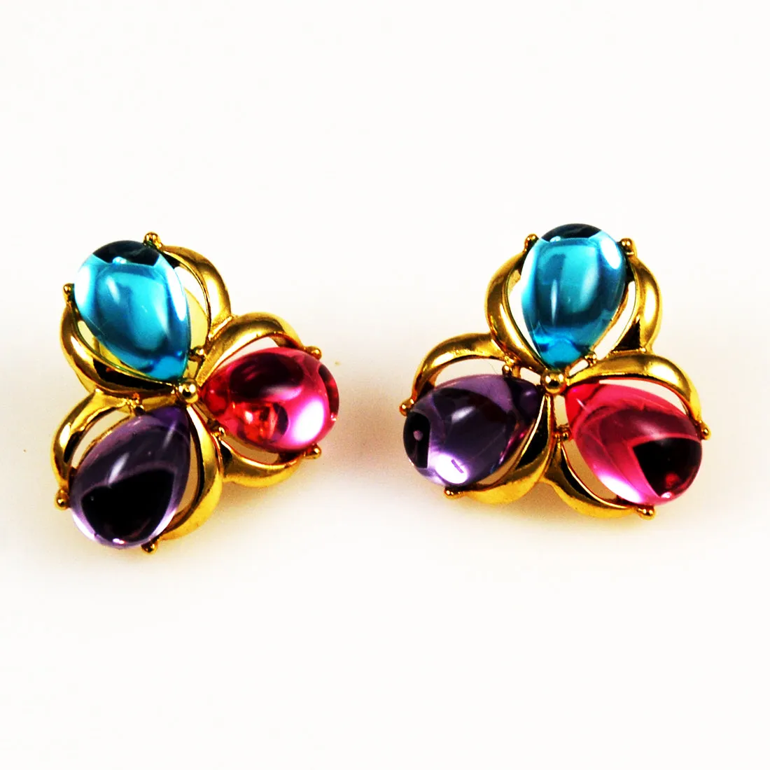 Trifari Jelly Belly Vintage Earrings