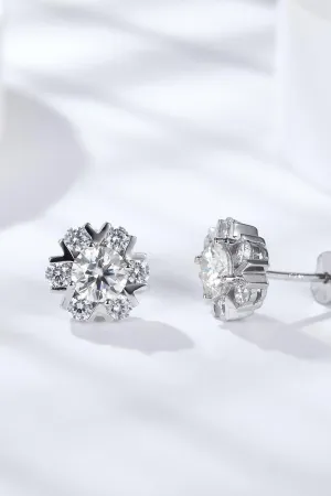 Truly Unique Sterling Silver Moissanite Stud Earrings