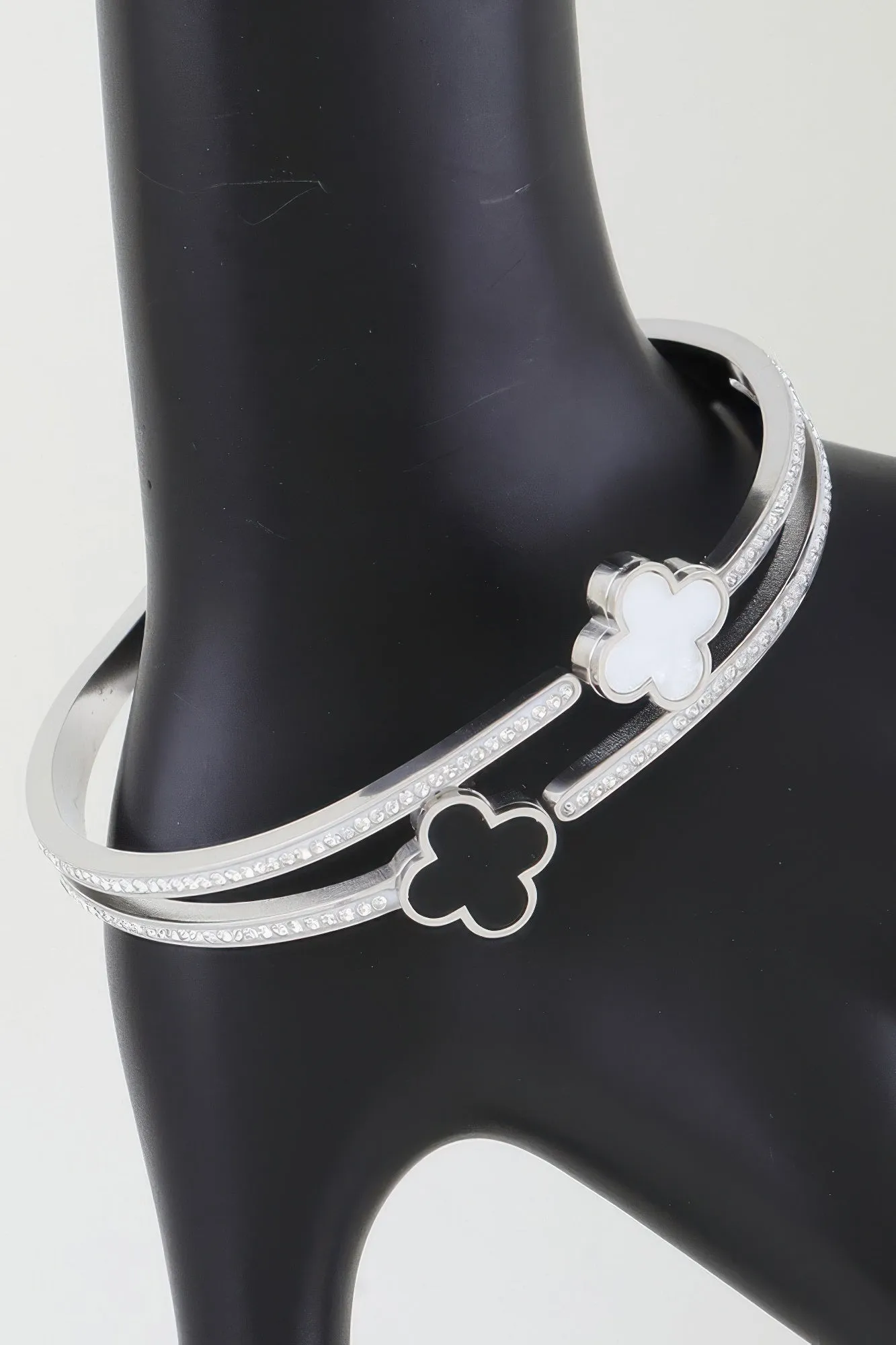 Twin Clover Jewel Wrap Bracelet