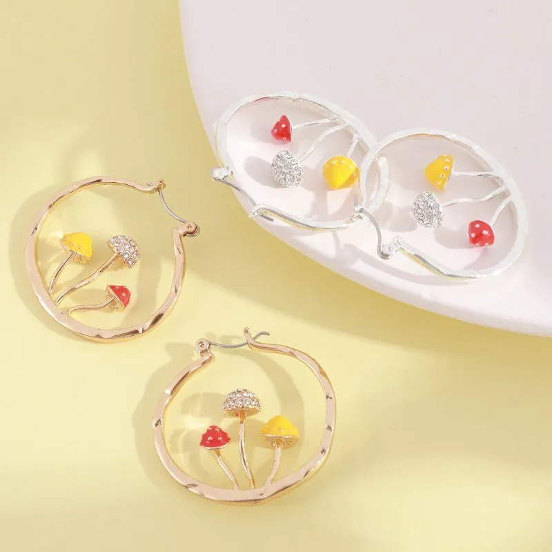 Unique Colorful Mushroom Earrings