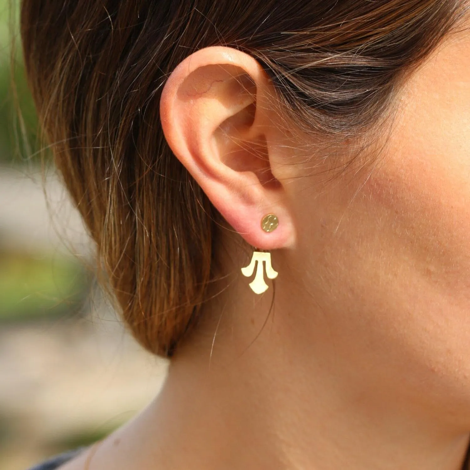 Unique gold stud earrings