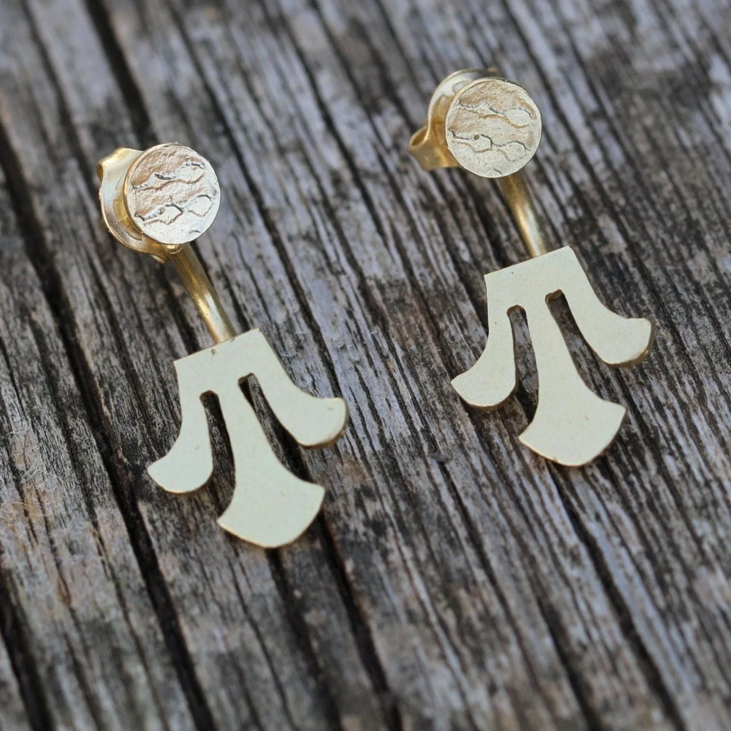 Unique gold stud earrings