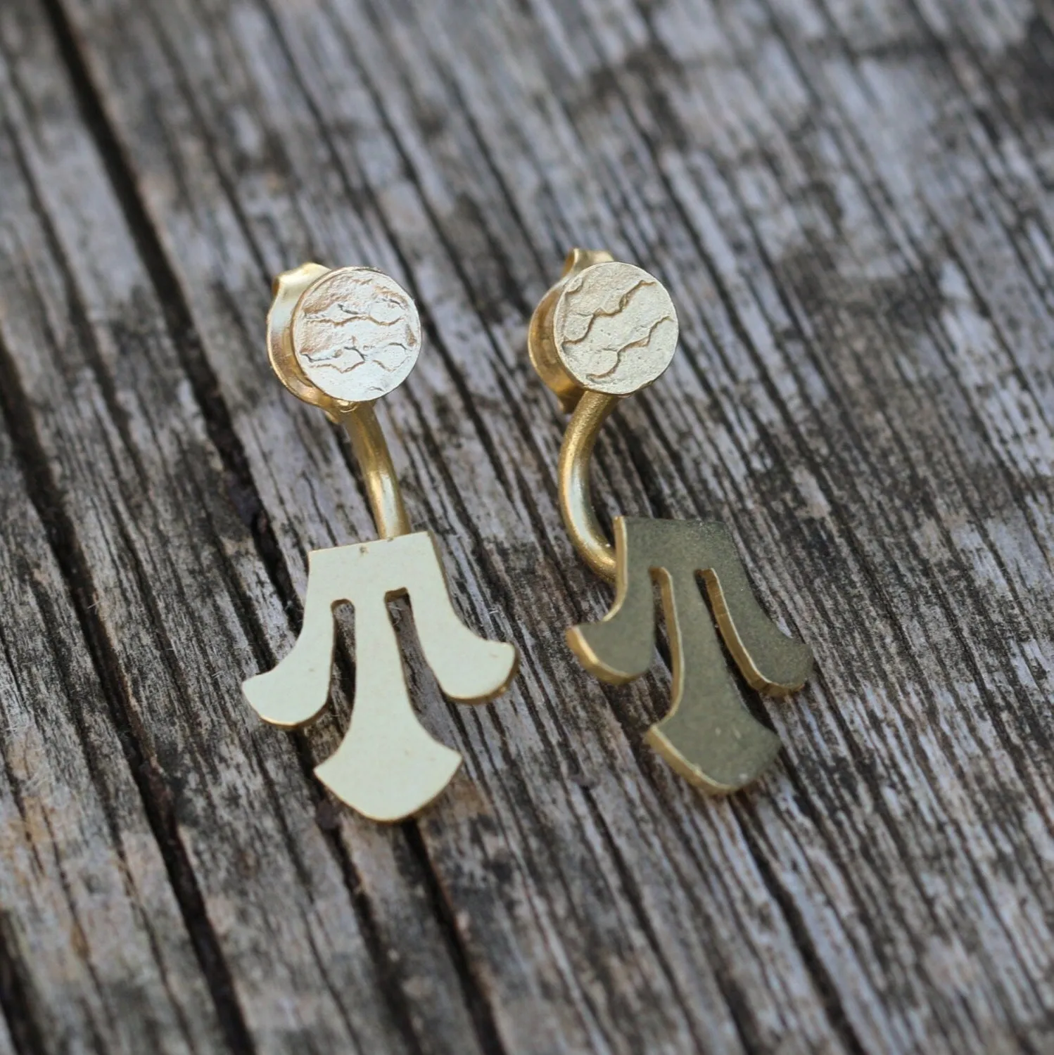 Unique gold stud earrings