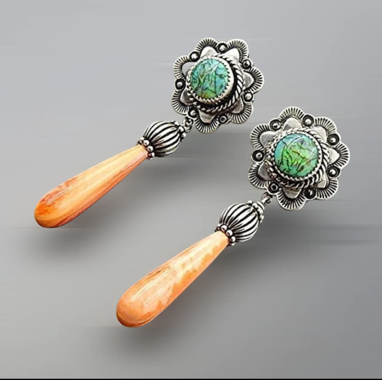 Unique silver agate inspired drop earrings