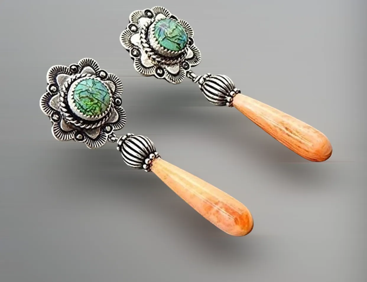 Unique silver agate inspired drop earrings