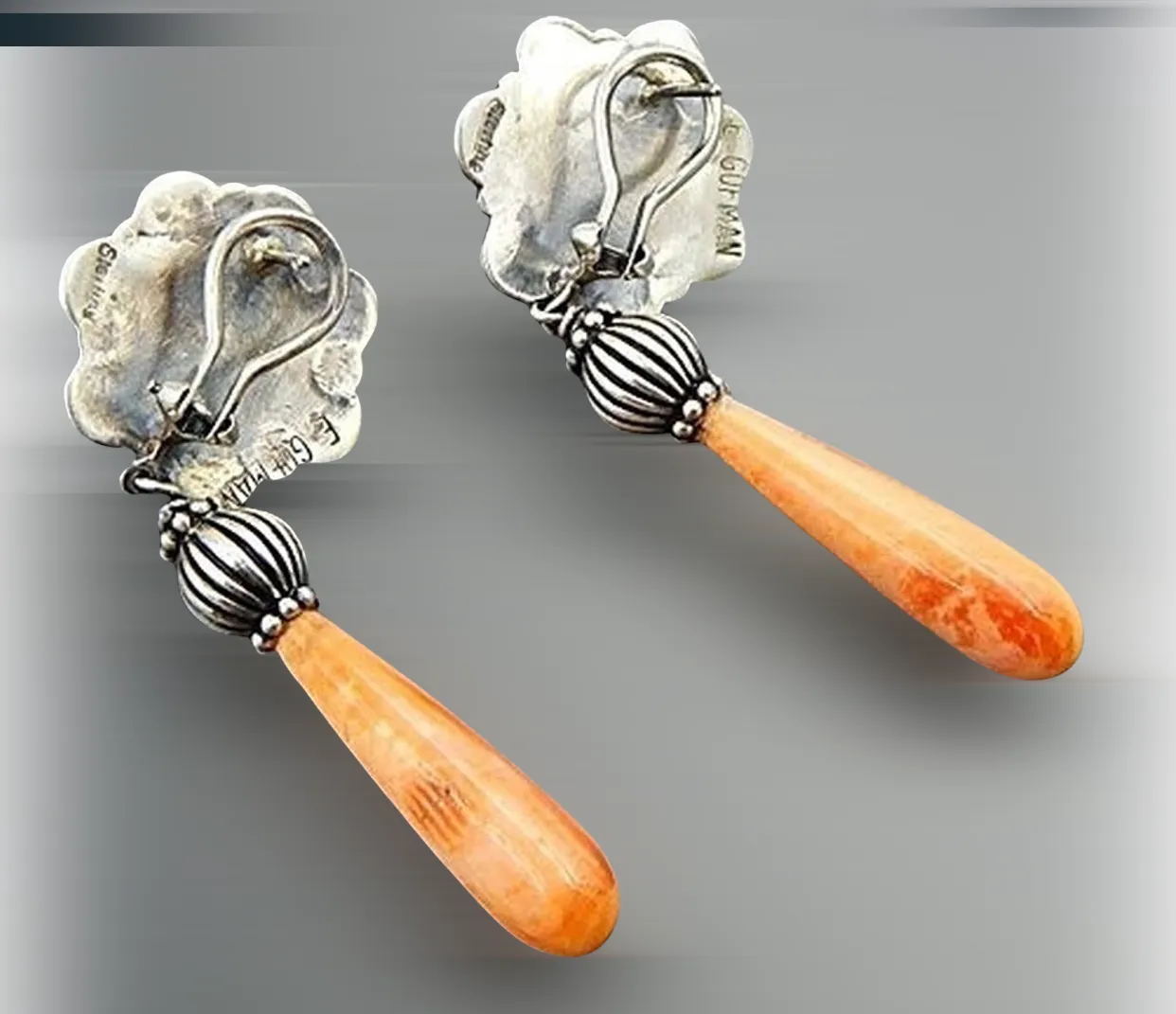 Unique silver agate inspired drop earrings