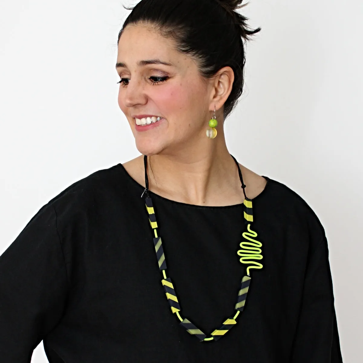 Vibrant Lime and Navy Statement Necklace
