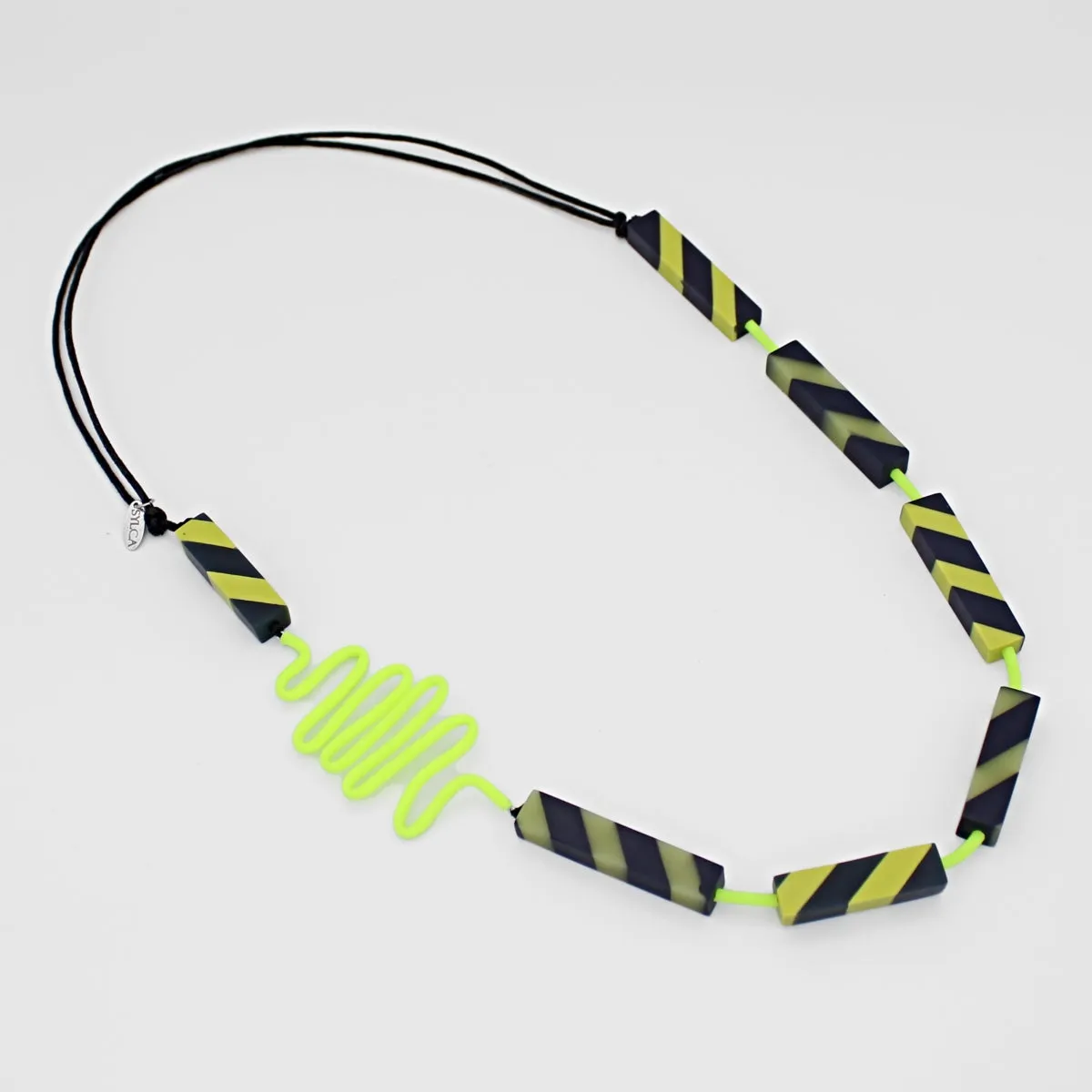 Vibrant Lime and Navy Statement Necklace
