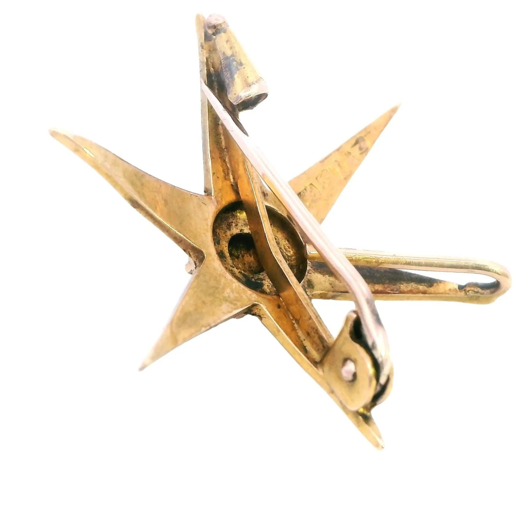 Vintage 15ct Yellow Gold Star Brooch Pearls of Dreams Included