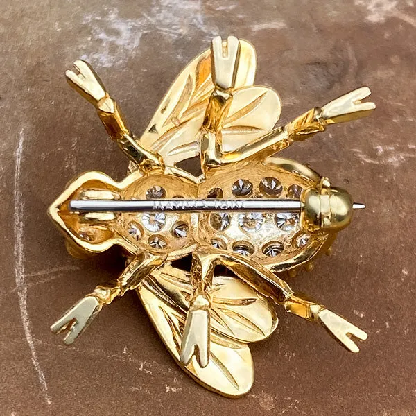Vintage Diamond Bee Pin