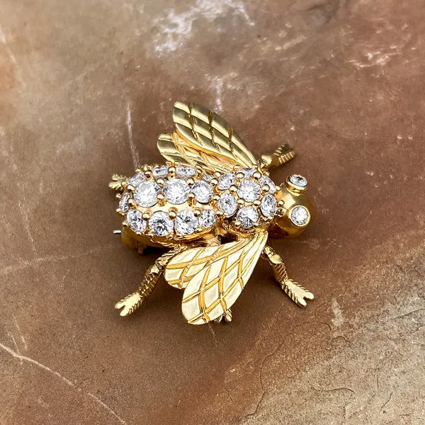 Vintage Diamond Bee Pin