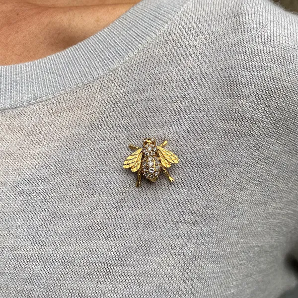 Vintage Diamond Bee Pin
