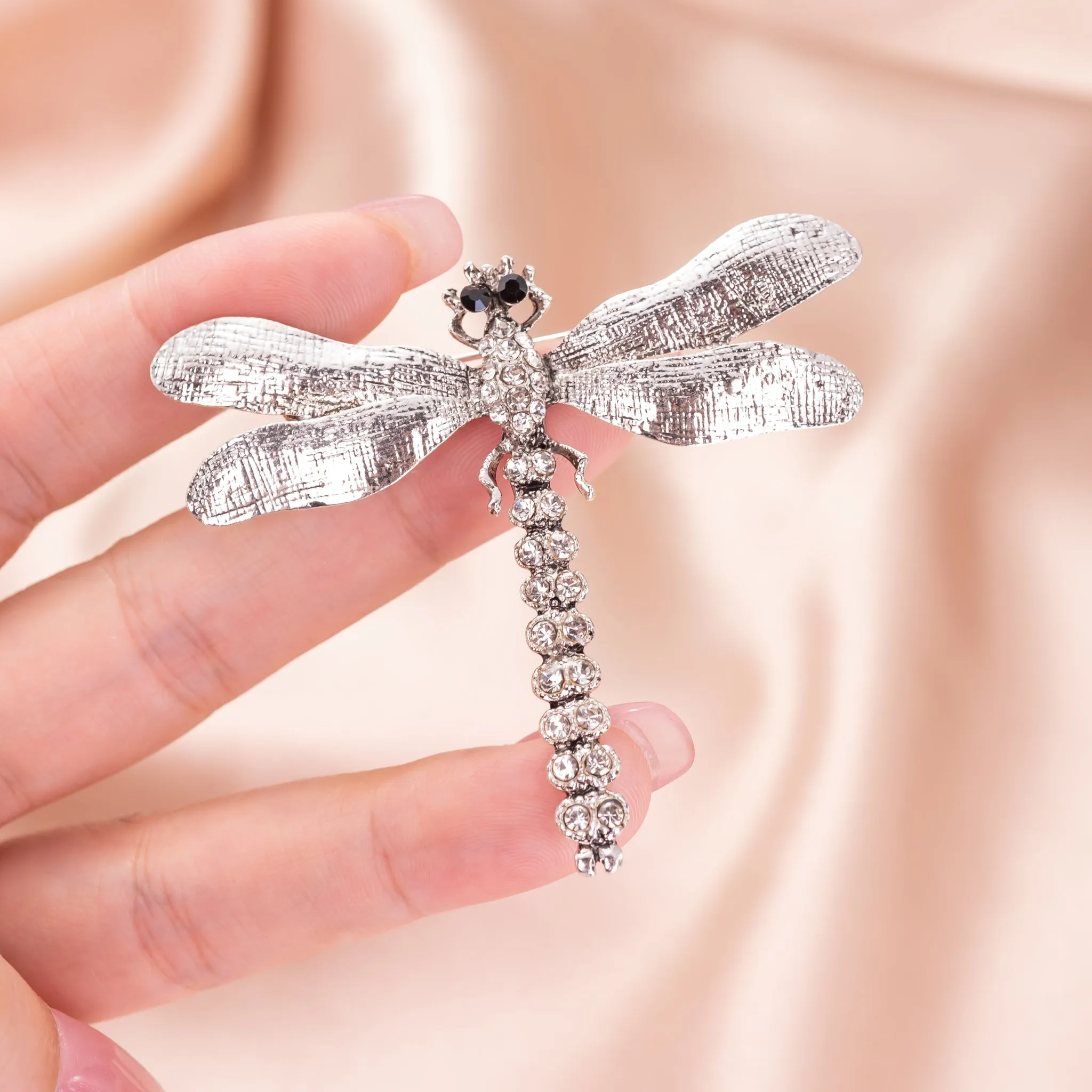 Vintage Metallic Dragonfly Brooch Pin