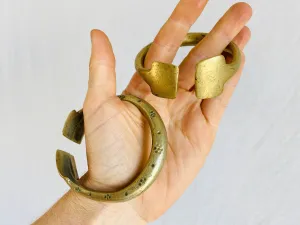 Vintage Pair of Tribal Bangles. Brass Kuchi.