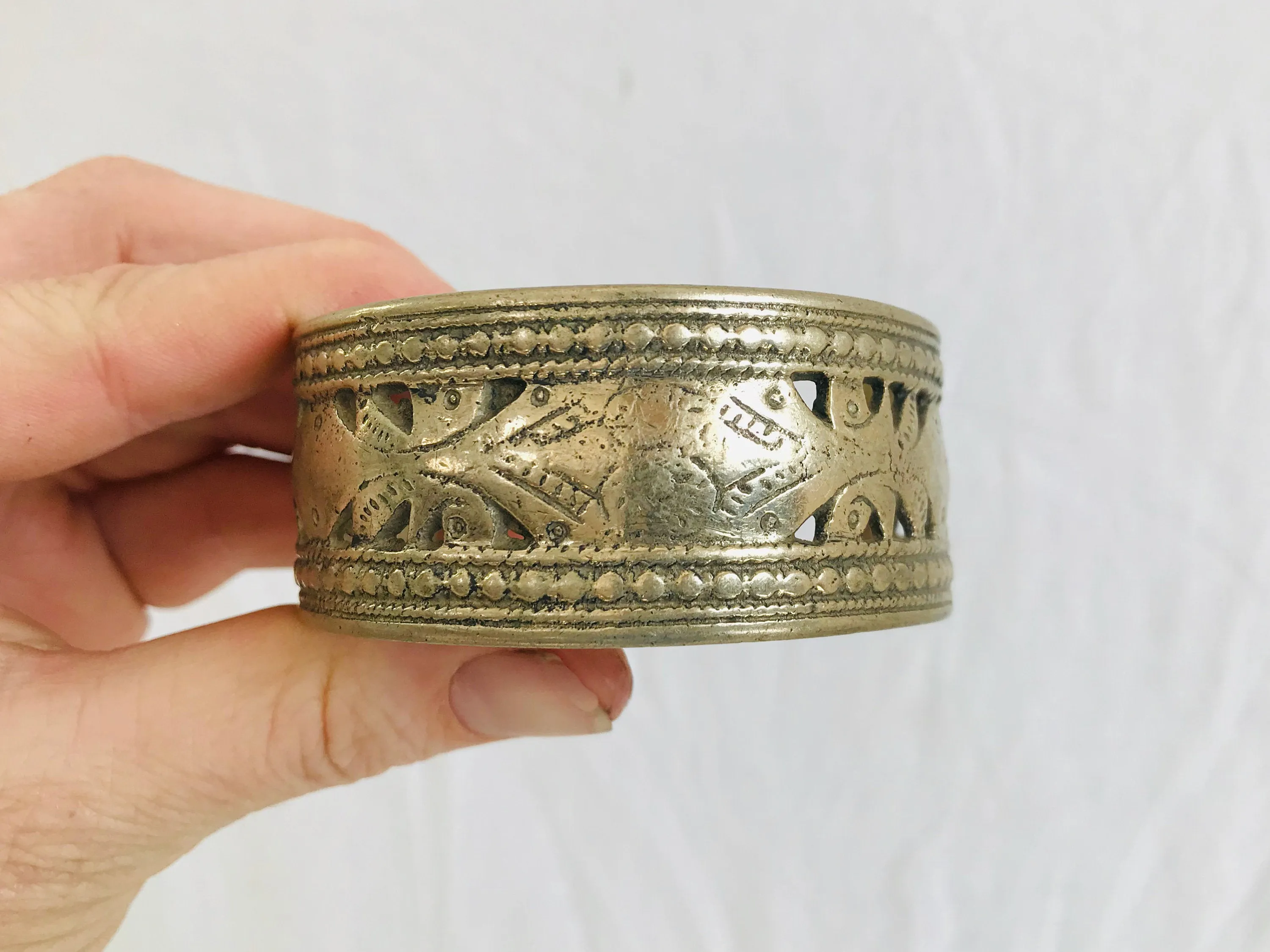 Vintage Pair of Tribal Bangles. Kuchi.