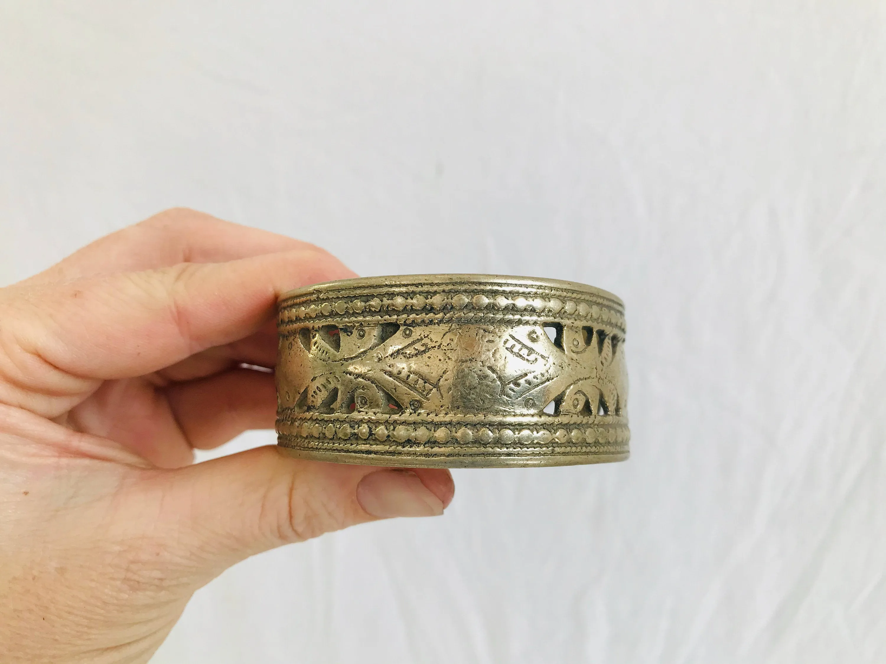 Vintage Pair of Tribal Bangles. Kuchi.