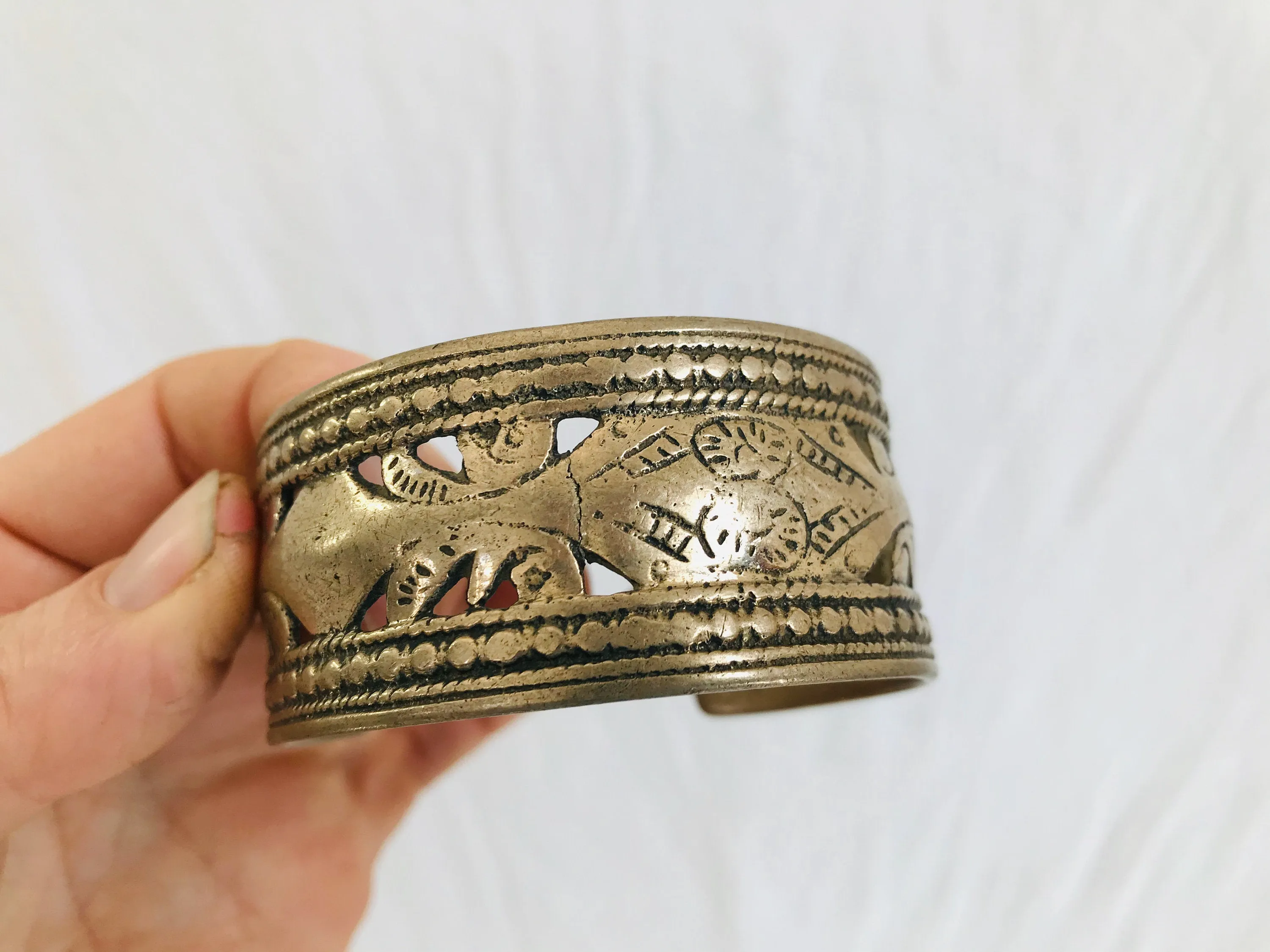 Vintage Pair of Tribal Bangles. Kuchi.