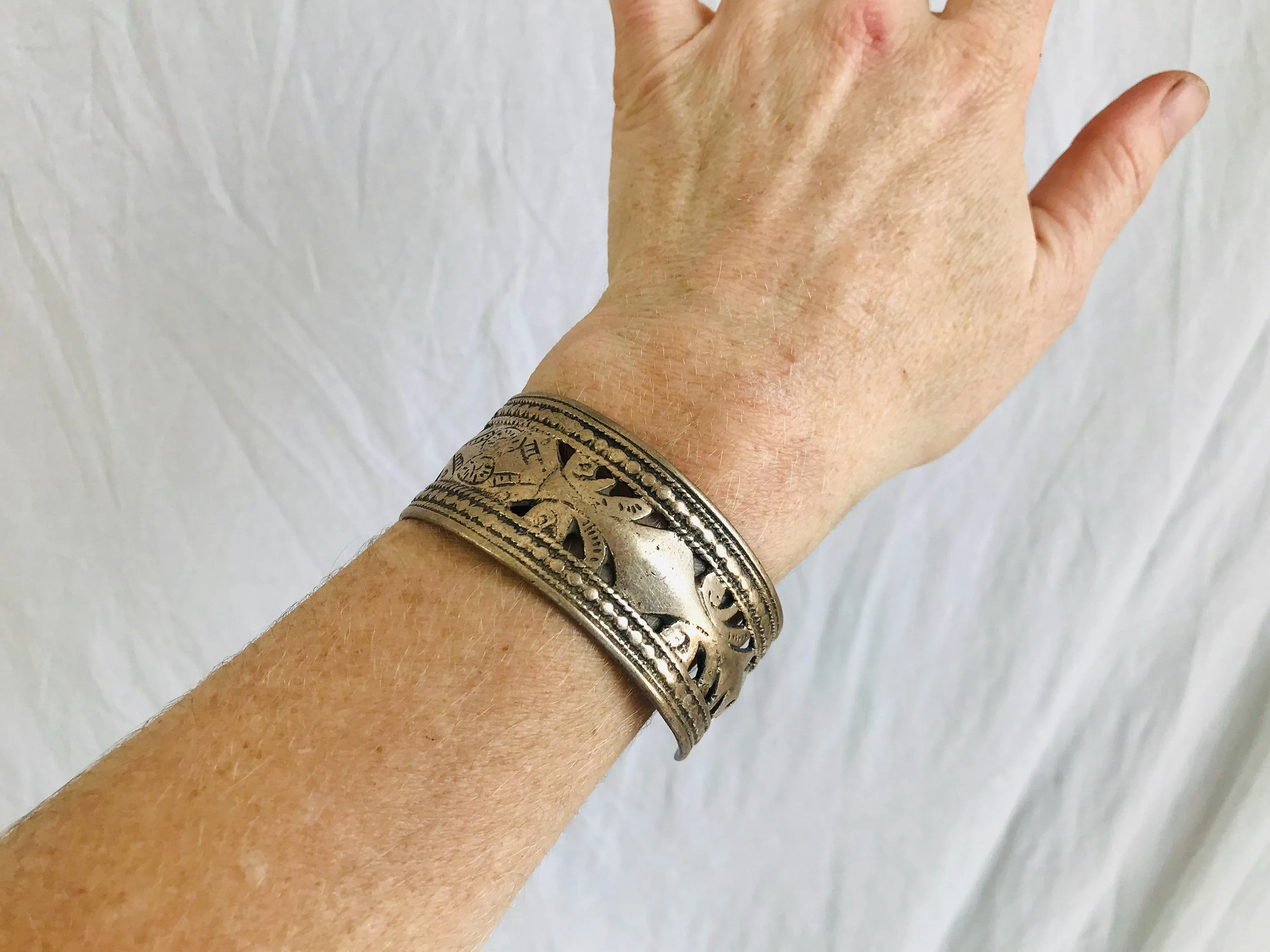 Vintage Pair of Tribal Bangles. Kuchi.