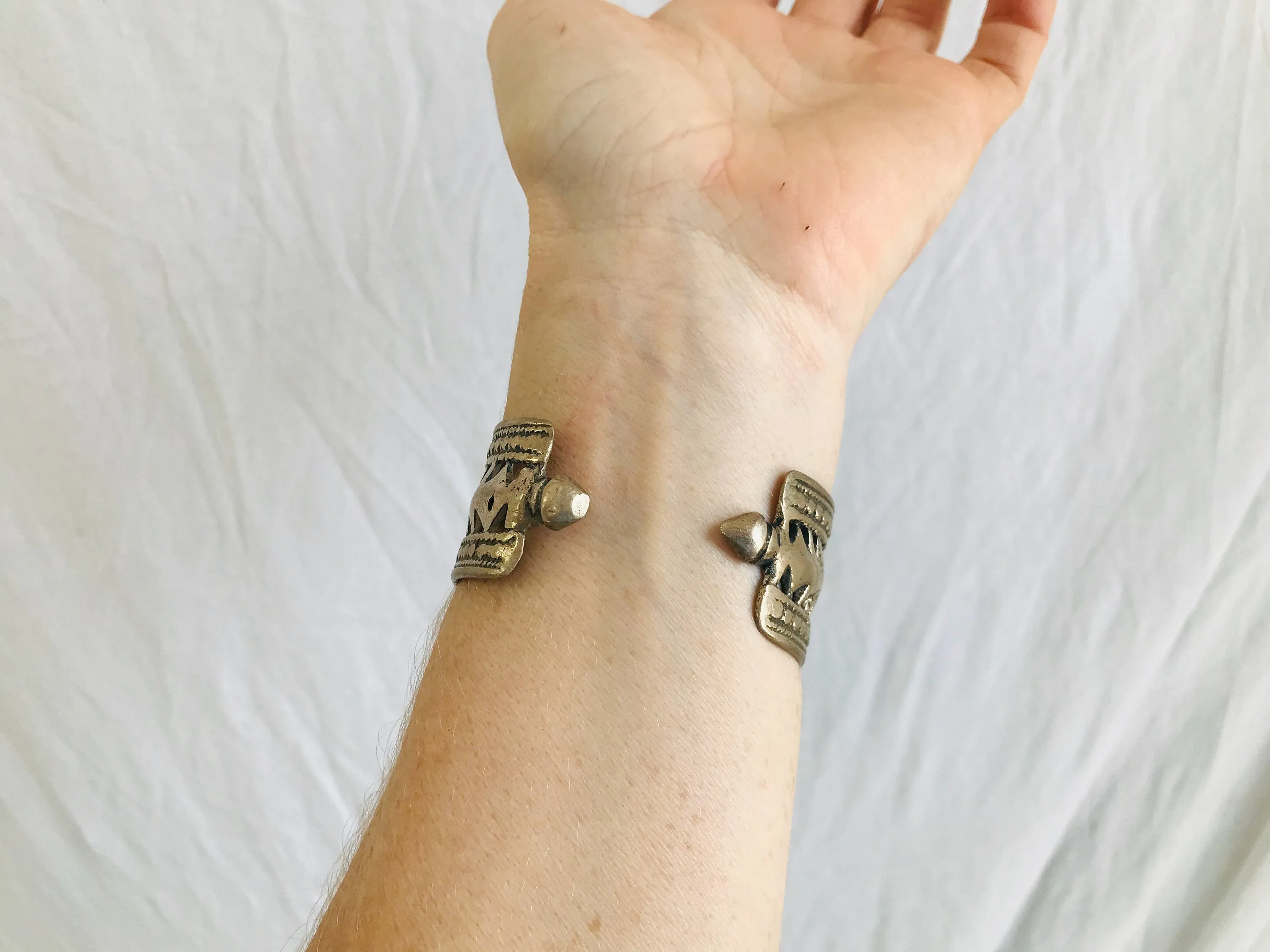 Vintage Pair of Tribal Bangles. Kuchi.