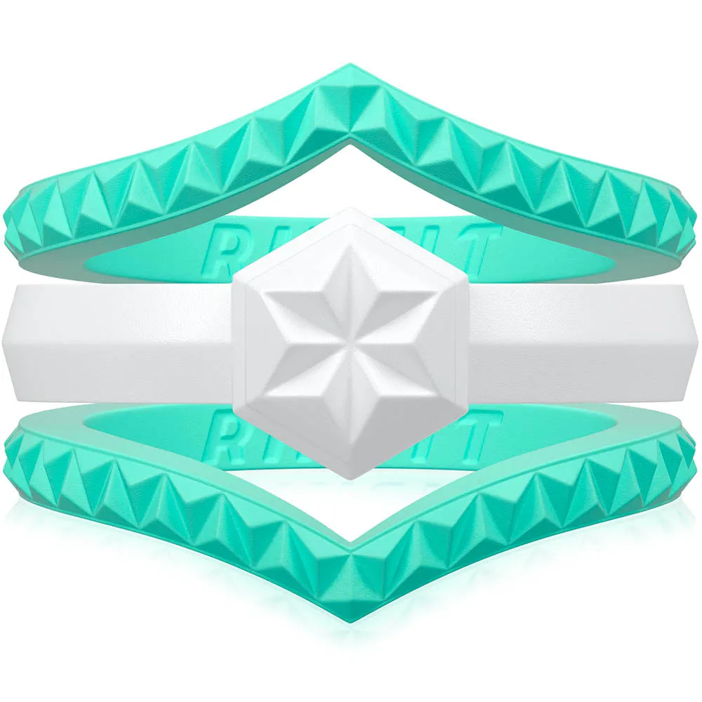 Women's Couture Silicone Rings. Stylish Design - 3 Rings Set