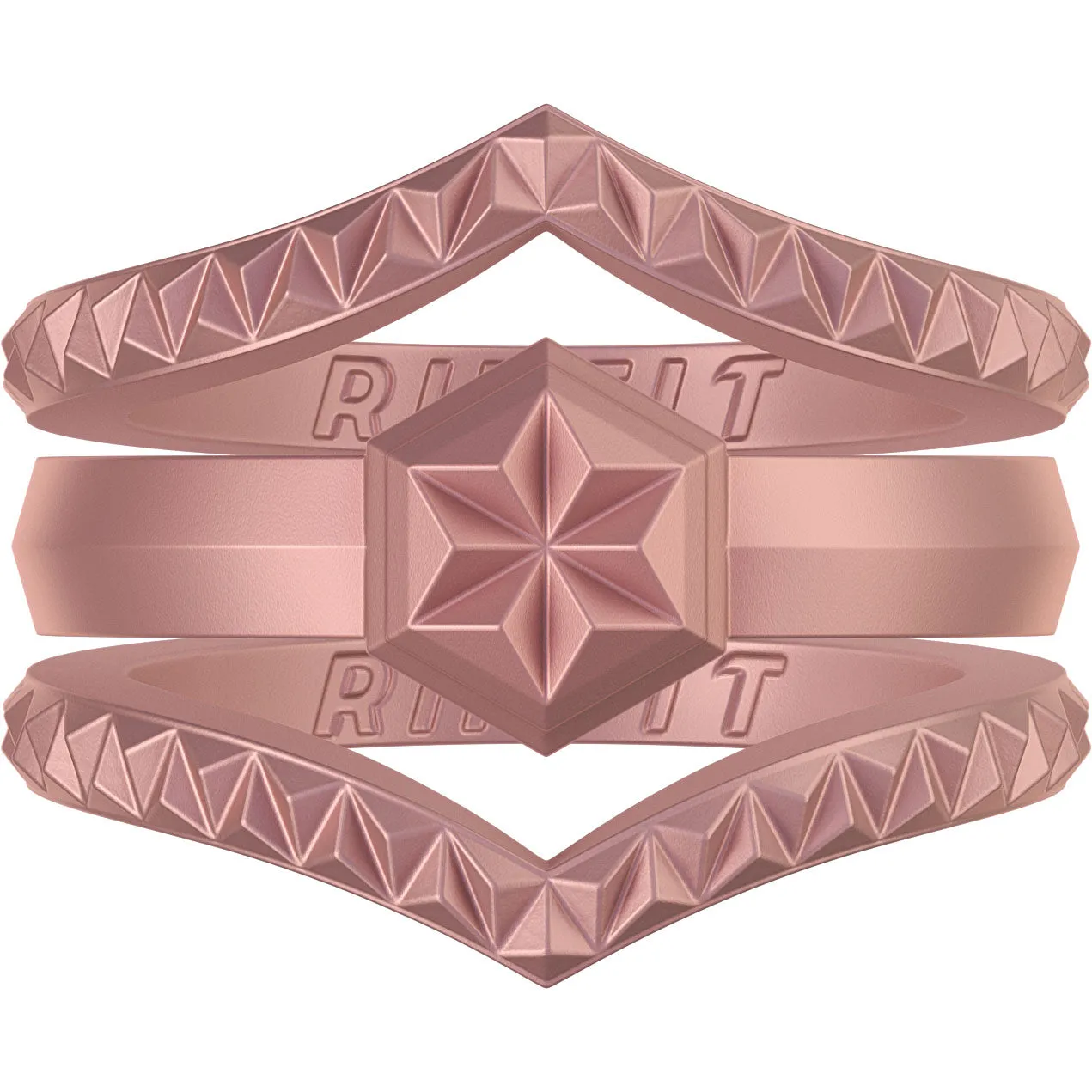 Women's Couture Silicone Rings. Stylish Design - 3 Rings Set