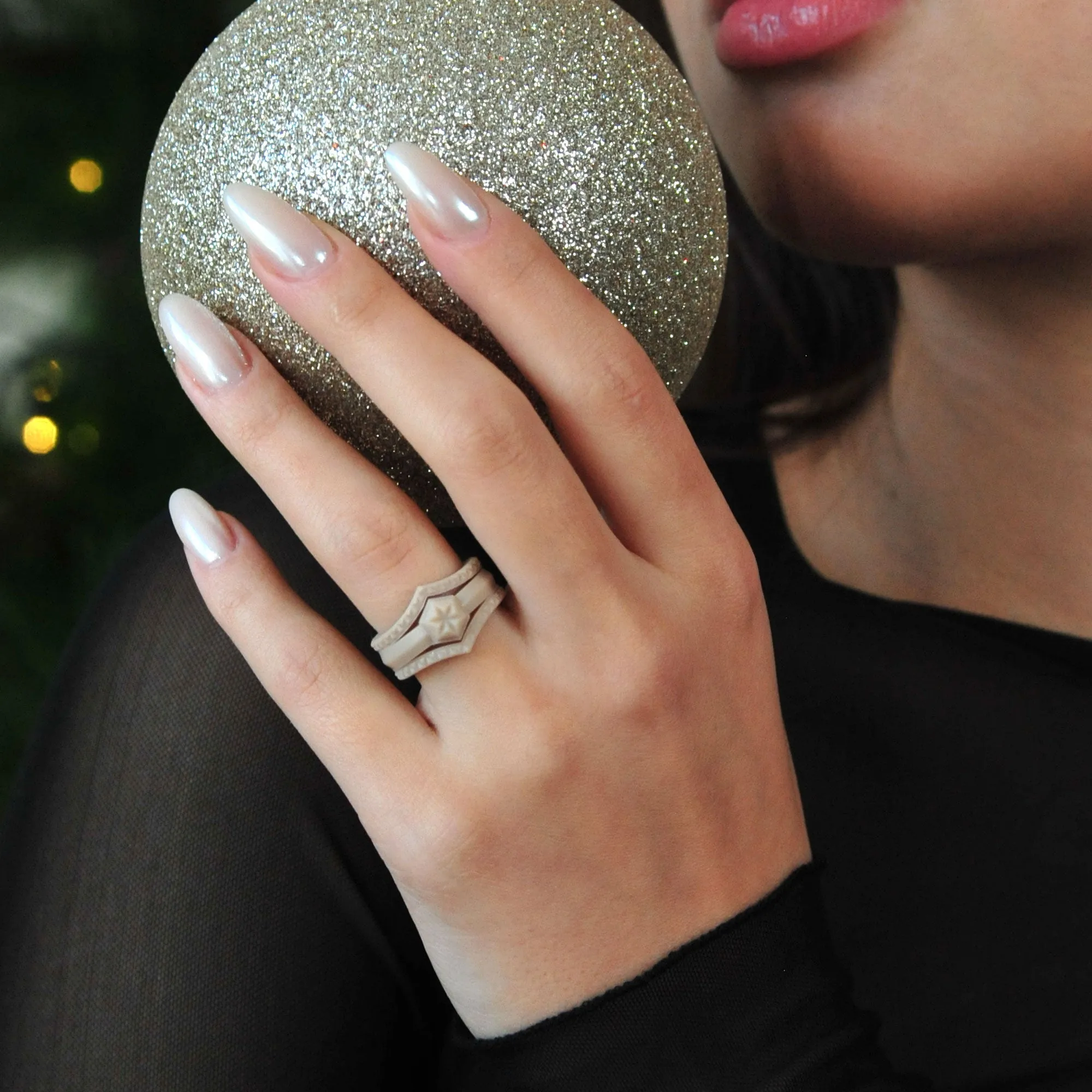 Women's Couture Silicone Rings. Stylish Design - 3 Rings Set